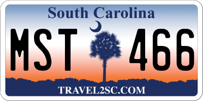 SC license plate MST466
