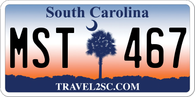 SC license plate MST467