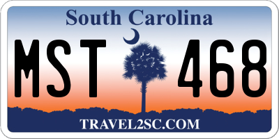 SC license plate MST468