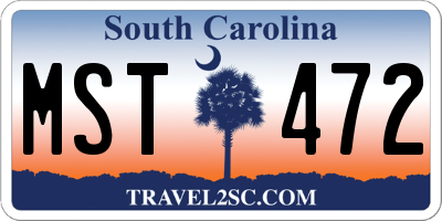 SC license plate MST472