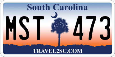 SC license plate MST473