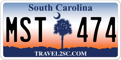 SC license plate MST474