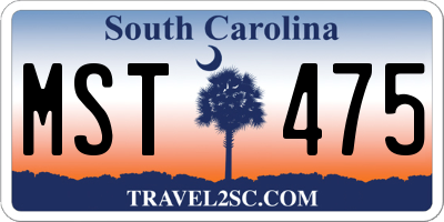 SC license plate MST475