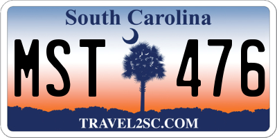 SC license plate MST476