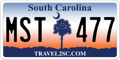 SC license plate MST477