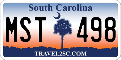 SC license plate MST498