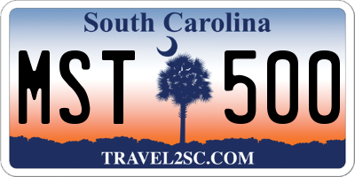 SC license plate MST500