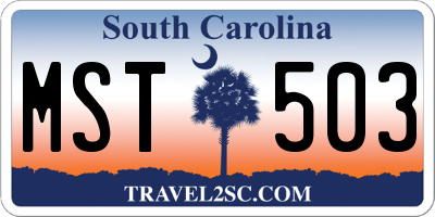 SC license plate MST503