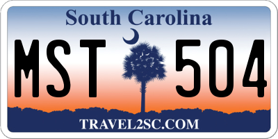 SC license plate MST504