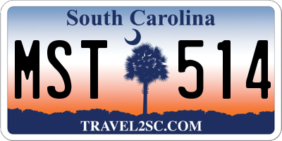 SC license plate MST514