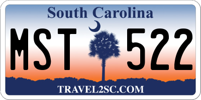 SC license plate MST522
