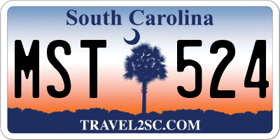 SC license plate MST524
