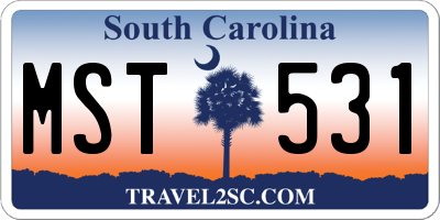 SC license plate MST531