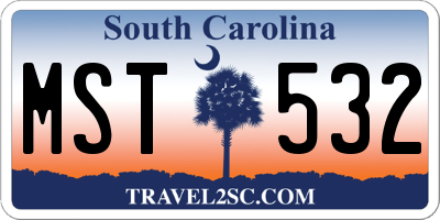 SC license plate MST532