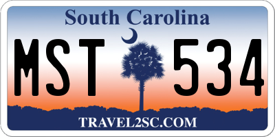 SC license plate MST534