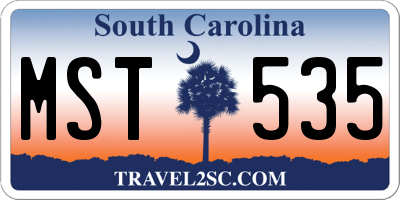 SC license plate MST535