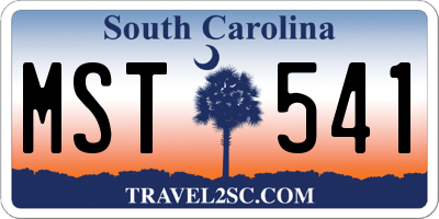 SC license plate MST541