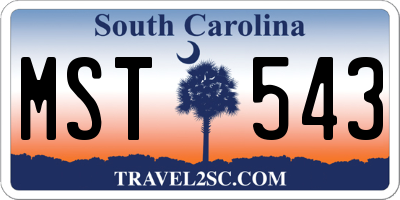 SC license plate MST543