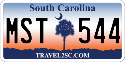 SC license plate MST544