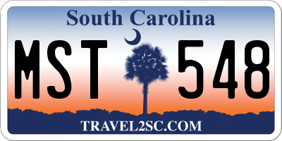 SC license plate MST548
