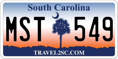 SC license plate MST549