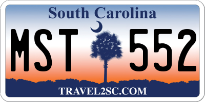 SC license plate MST552