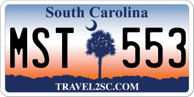 SC license plate MST553