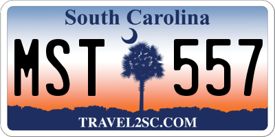 SC license plate MST557