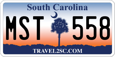 SC license plate MST558