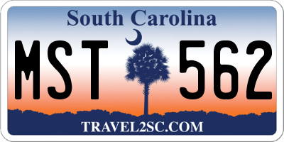 SC license plate MST562