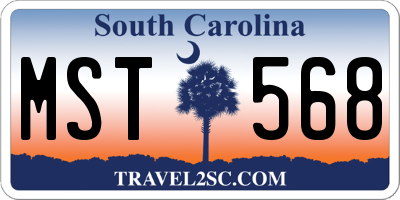 SC license plate MST568