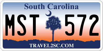 SC license plate MST572
