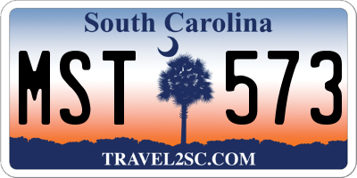 SC license plate MST573