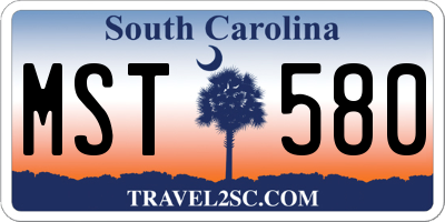SC license plate MST580