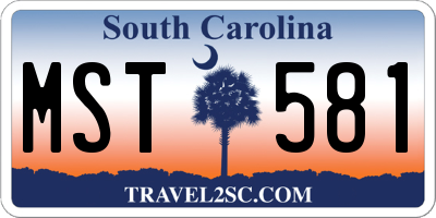 SC license plate MST581
