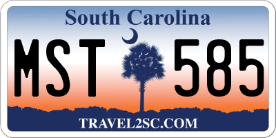 SC license plate MST585