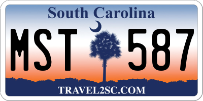 SC license plate MST587