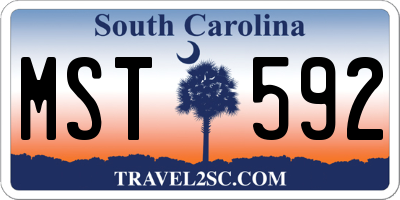 SC license plate MST592