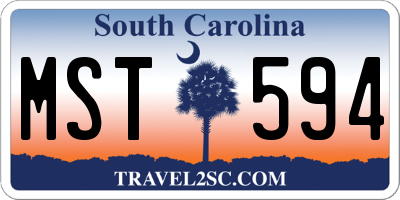 SC license plate MST594