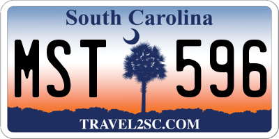 SC license plate MST596