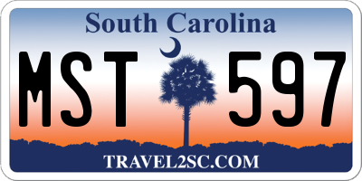 SC license plate MST597