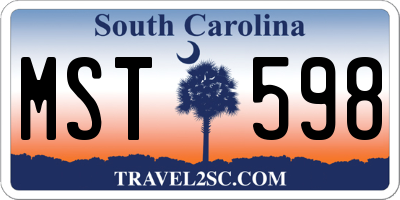 SC license plate MST598