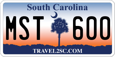 SC license plate MST600