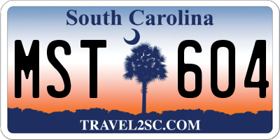 SC license plate MST604
