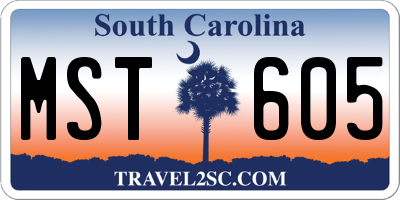 SC license plate MST605