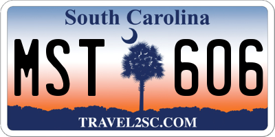 SC license plate MST606