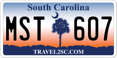 SC license plate MST607