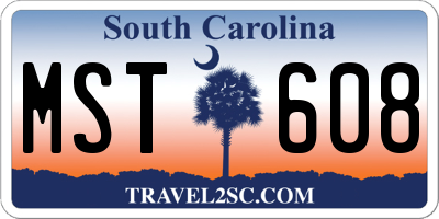 SC license plate MST608