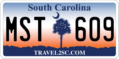SC license plate MST609