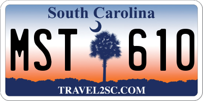 SC license plate MST610